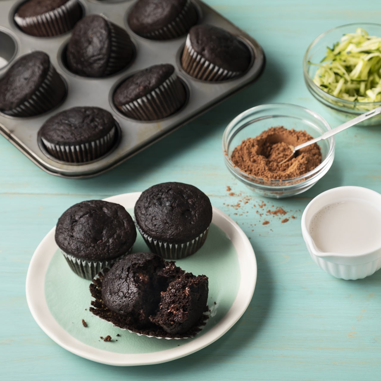 Double Chocolate Zucchini Muffins | Almond Breeze Canada