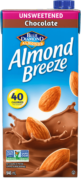 Shelf stable unsweetened chocolate almond breeze packaging