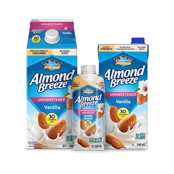 3 packages of almond breeze beverages